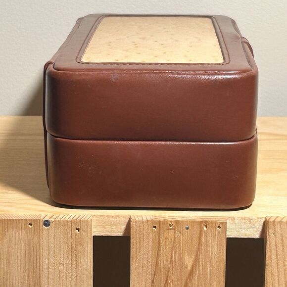 Travel Jewelry Box‎ Organizer Vegan Leather Brown 9X5X3 EUC - Picture 4 of 13